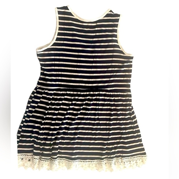 PinkBlush Navy Striped Crochet Trim Maternity Tank Top. Size S NWT - Picture 5 of 11